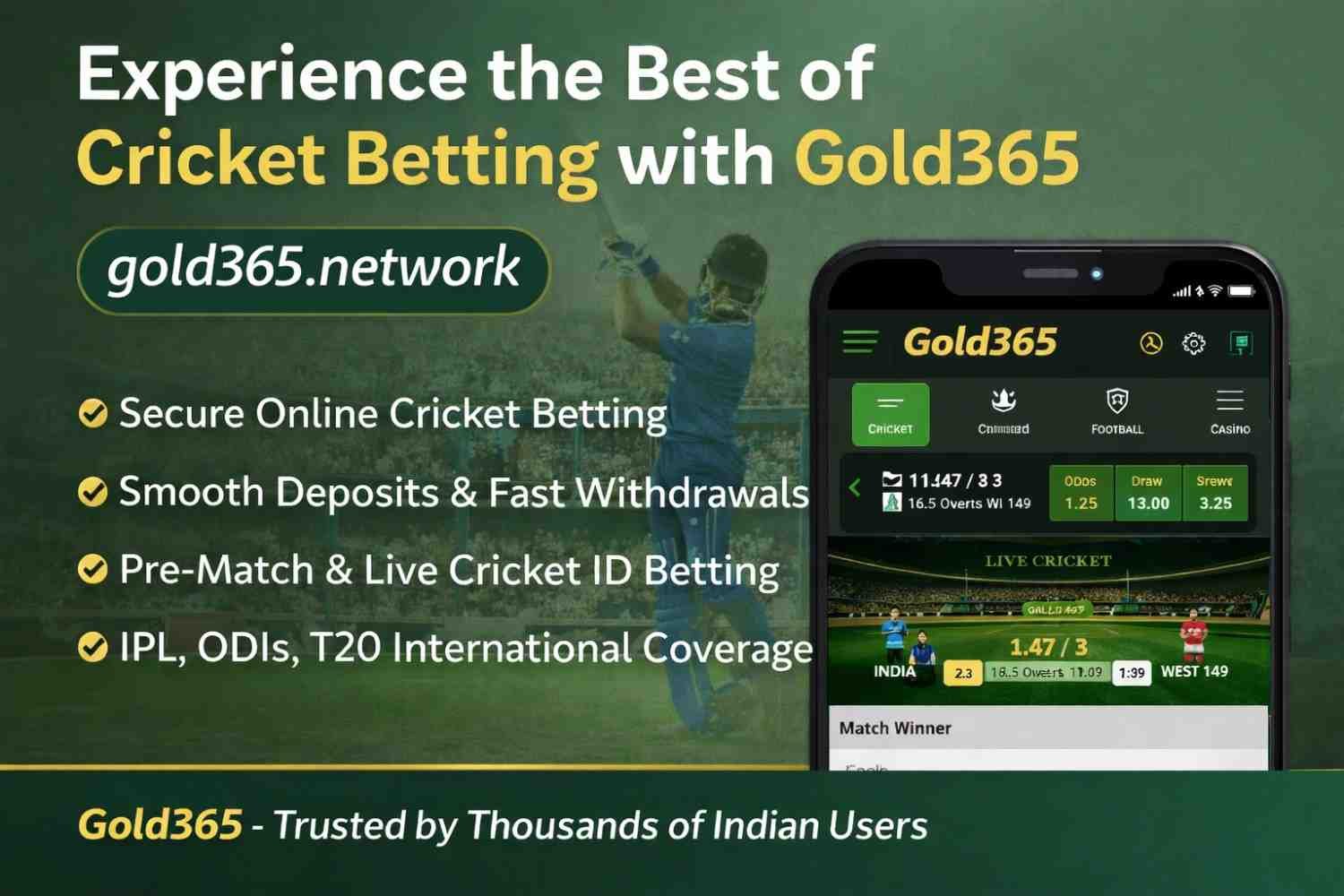 experience the best of cricket betting with Gold365