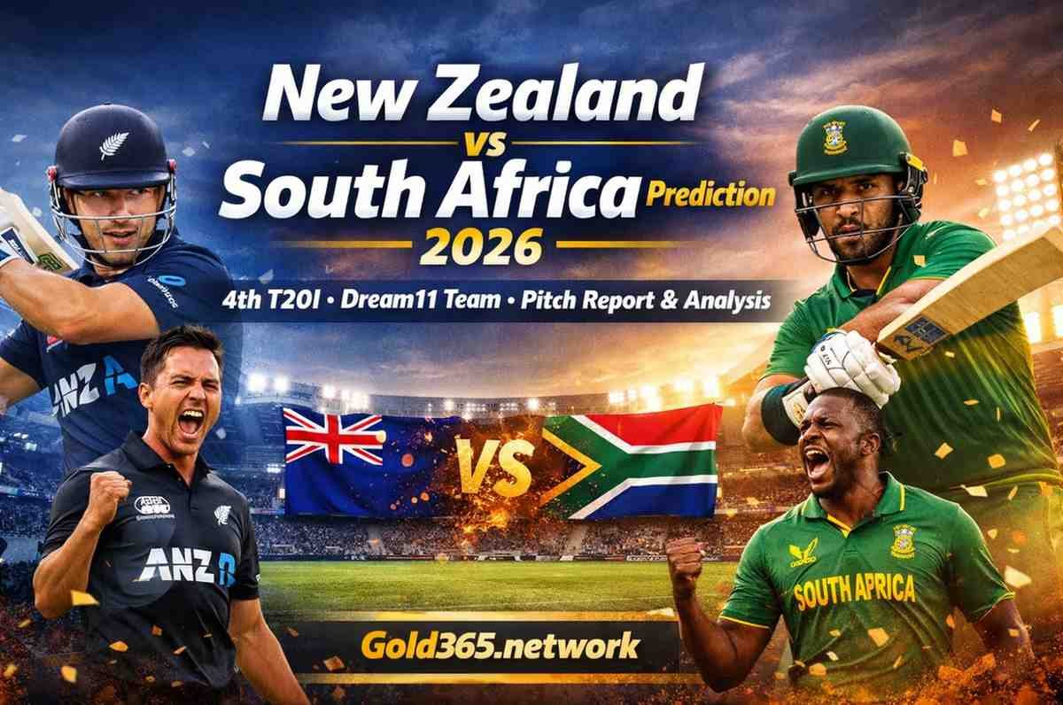 New Zealand vs South Africa Prediction 2026: 4th T20I Dream11 Team, Pitch : Gold365
