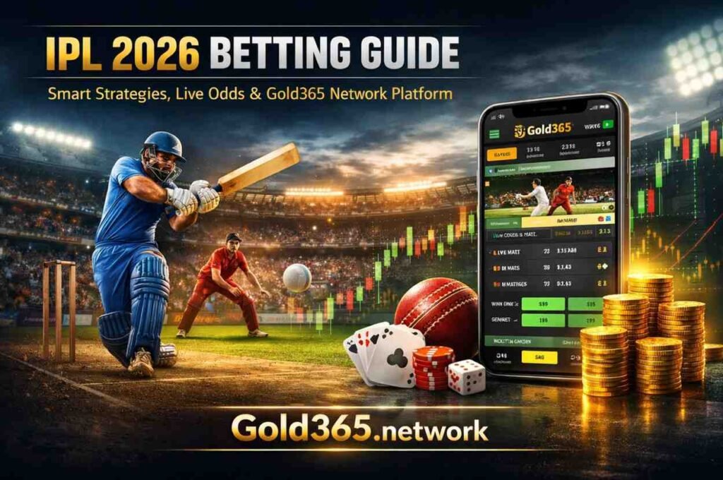 IPL 2026 Betting Guide banner with live odds, smart strategies and Gold365 Network platform