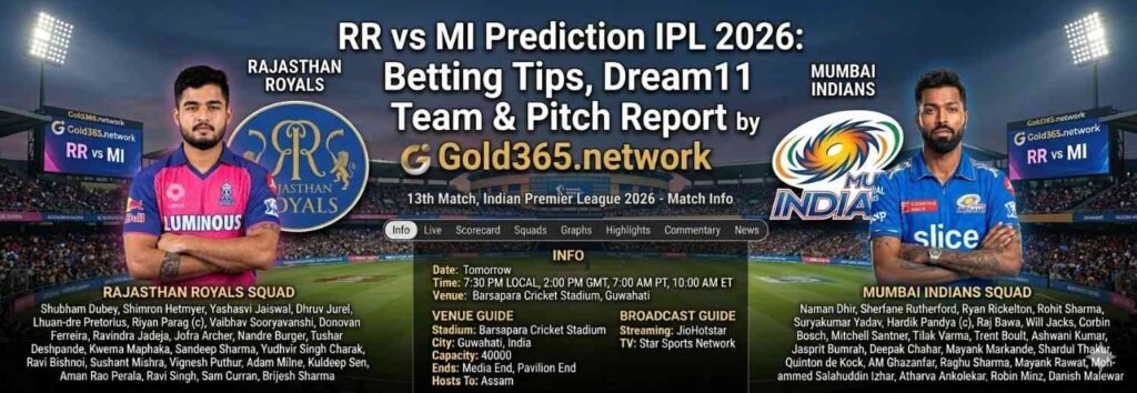 RR vs MI Prediction IPL 2026: Betting Tips, Dream11 Team & Pitch Report by gold36 banner