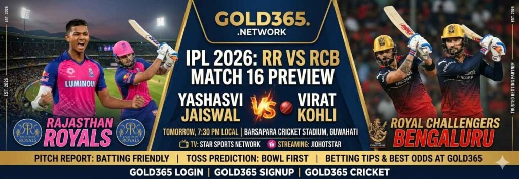 RR vs RCB Get your Gold365 ID at gold365.network 