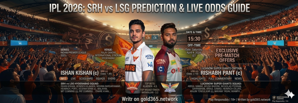 SRH vs LSG Prediction IPL 2026 match winner who willl win by gold365 banner 