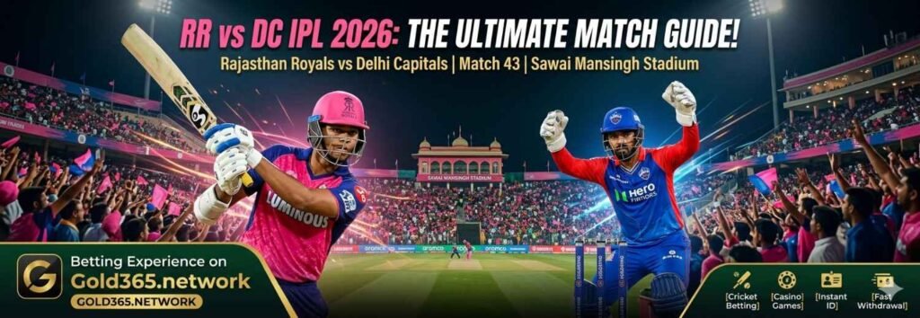 RR vs DC IPL 2026 Banner by Gold365.network
