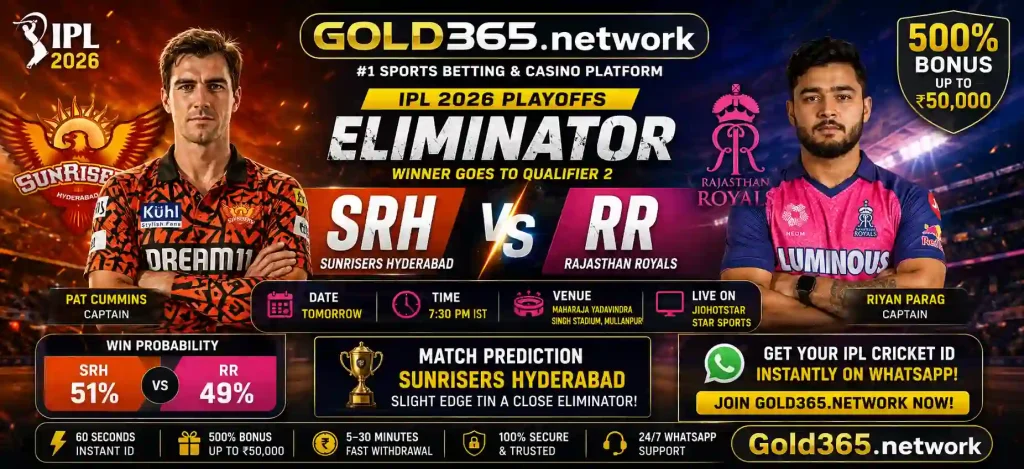 SRH vs RR Banner by Gold365.network