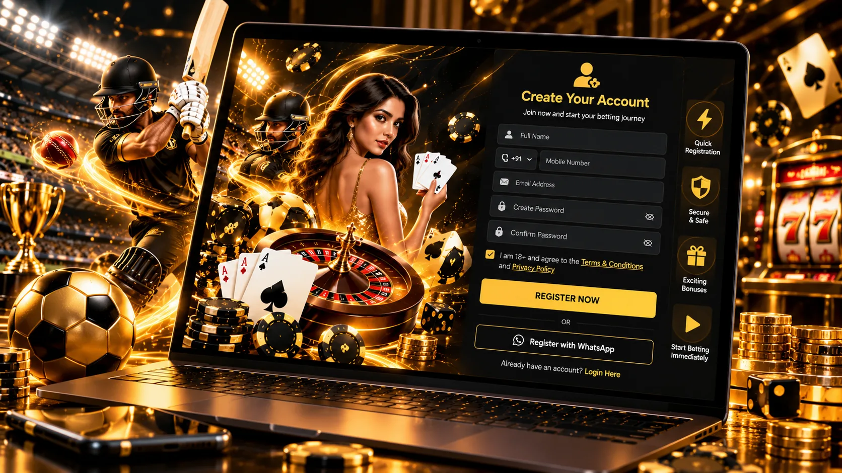 Gold365 registration form and new betting account setup