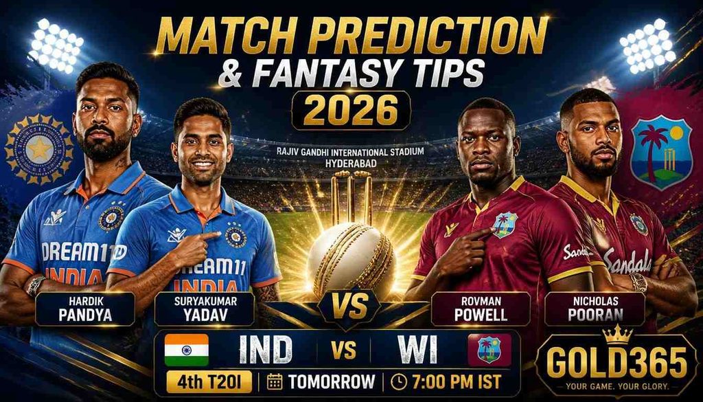 IND vs WI 4th T20I match prediction and fantasy tips with Gold 365