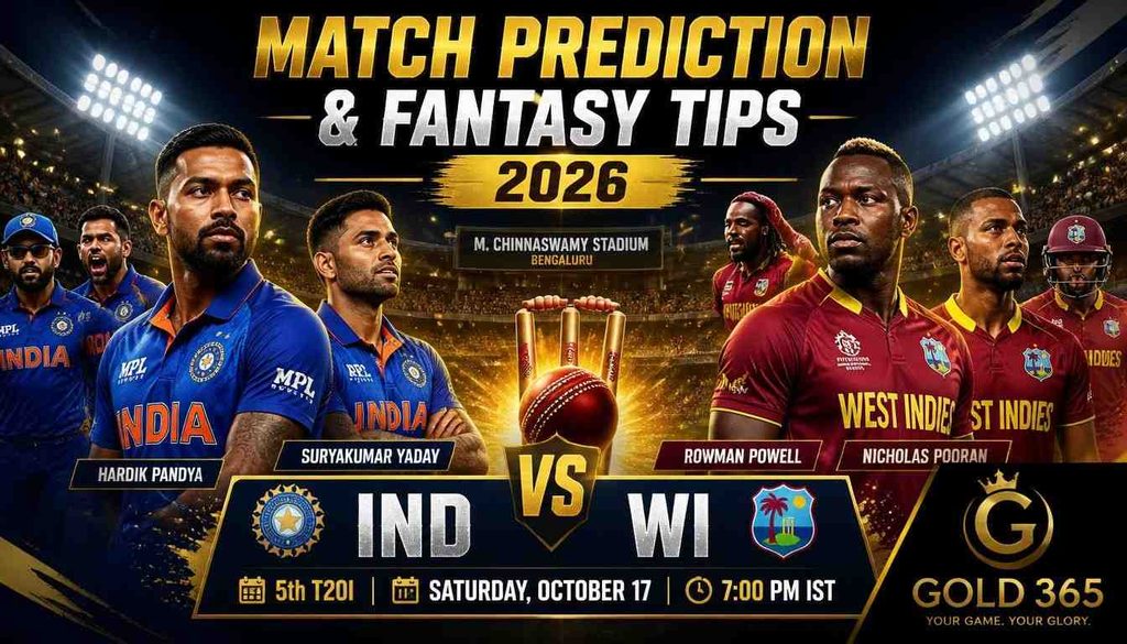IND vs WI 5th T20I match prediction and fantasy tips with Gold 365